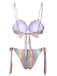Multicolor 1960s Gradient Pearl Mermaid Bikini Set