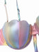 Multicolor 1960s Gradient Pearl Mermaid Bikini Set