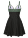 1940s Solid Ruffle Patchwork Twist Swimdress