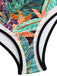 1940s Silhouette Plants Wide Straps Bikini