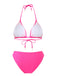 Rose Red 1940s Boho Seashell Halter Bikini Set