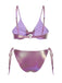 Purple 1970s Twist Glossy Bikini Set