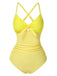 1950s Spaghetti Strap Cross-Back One-Piece Swimsuit
