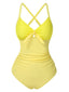 1950s Spaghetti Strap Cross-Back One-Piece Swimsuit
