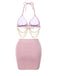 1970s Halter Shimmery Chain Crystal Bikini & Cover-Up