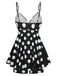 Black 1950s Polka Dots One-Piece Swim Dress
