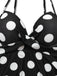 Black 1950s Polka Dots One-Piece Swim Dress