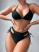 1960s Tropical Beach Drawstring Bikini Set & Sheer Top