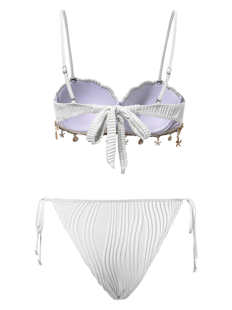 1950s Spaghetti Strap Beach Seashell Starfish Bikini