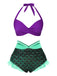 [Pre-Sale] Green 1970s Halter Mermaid Scales Swimsuit