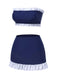 [Pre-Sale] Dark Blue 1960s Bandeau Ruffle Swimsuit