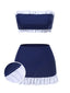 [Pre-Sale] Dark Blue 1960s Bandeau Ruffle Swimsuit