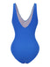 [Pre-Sale] Blue 1970s Red & White Colorblock One-Piece Swimsuit