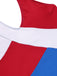[Pre-Sale] Blue 1970s Red & White Colorblock One-Piece Swimsuit