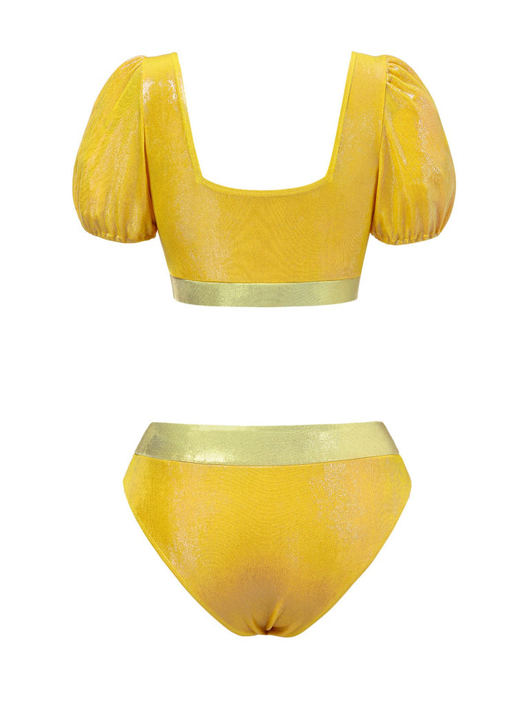 [Pre-Sale] Yellow 1950s Jewelry Glitter Princess Swimsuit