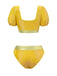 [Pre-Sale] Yellow 1950s Jewelry Glitter Princess Swimsuit