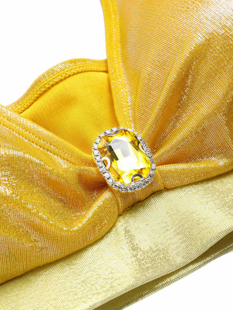 [Pre-Sale] Yellow 1950s Jewelry Glitter Princess Swimsuit
