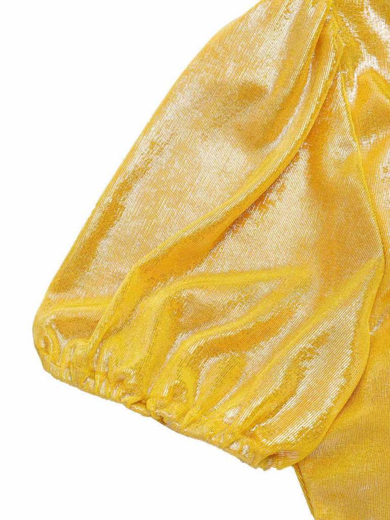 [Pre-Sale] Yellow 1950s Jewelry Glitter Princess Swimsuit