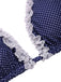 [Pre-Sale] Blue 1950s Polka Dots Lace Halter Bikini Set