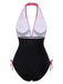 [Pre-Sale] Pink 1960s Watermelon Deep V Halter Swimsuit