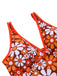 [Pre-Sale] Brown 1960s Bohemian Psychedelic Floral One-Piece Swimsuit