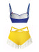 [Pre-Sale] Yellow & Blue 1950s Snow White Style Ruffled Swimsuit