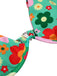 Green 1950s Cartoon Floral Bikini Set