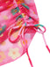 1960s Spaghetti Strap Floral Shell Bikini Set & Cover-up