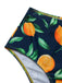 Yellow 1950s Ruffle Lemon Print Tankini Set