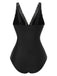 1950s Leopard Deep V-Neck Patchwork Swimsuit