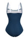 1950s Colorblock Tummy Control One-Piece Swimsuit