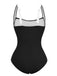 1950s Colorblock Tummy Control One-Piece Swimsuit