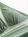 Green 1950s V-Neck Halter Backless Ruched Swimsuit