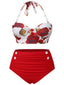 [Pre-Sale] [Plus Size] Red 1960s Halter Roses Swimsuit