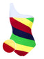 [Pre-Sale] Multicolor 1970s Colorblock Stripes One-Shoulder Swimsuit