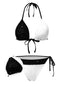 [Pre-Sale] Black & White 1940s Sequin Patchwork Bikini Set