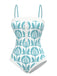 [Pre-Sale] Light Blue 1960s Rose Straps One-Piece Swimsuit
