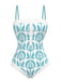 [Pre-Sale] Light Blue 1960s Rose Straps One-Piece Swimsuit