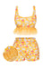 [Pre-Sale] Yellow 1960s Strap Ruffles Daisy Tankini Set