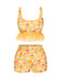 [Pre-Sale] Yellow 1960s Strap Ruffles Daisy Tankini Set