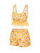 [Pre-Sale] Yellow 1960s Strap Ruffles Daisy Tankini Set