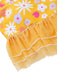 [Pre-Sale] Yellow 1960s Strap Ruffles Daisy Tankini Set