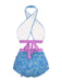 [Pre-Sale] Violet 1970s Paisley Print Cross-Halter Swimsuit