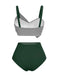 [Pre-Sale] Green 1950s Gingham Plaid Twist Straps Swimsuit