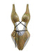 Elegant 1970s Vintage V Neck Swimsuit 3
