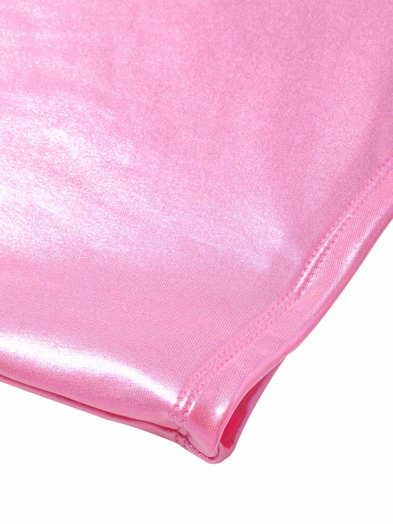 Peach Pink 2000s Mesh Halter Patchwork Swimsuit
