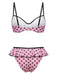 Peach Pink 1940s Polka Dot Swimsuit