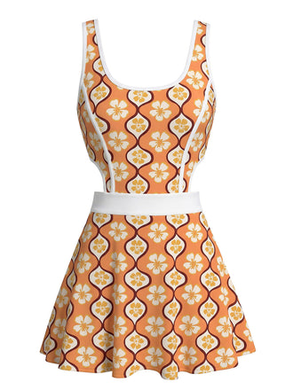 Multicolor 1960s Vintage One Piece Swimsuit