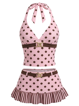 [Pre-Sale] Pink 1950s Vintage Retro One-Piece Swimsuit