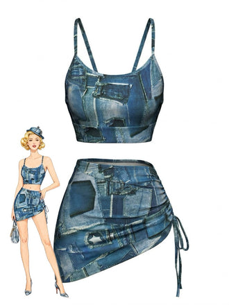 Light Blue 无 Bikini Set